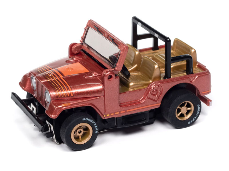 Auto World 1979 Jeep CJ-7 (Russet Red Poly w/Orange Renegade Graphics) X-Traction HO Slot Car
