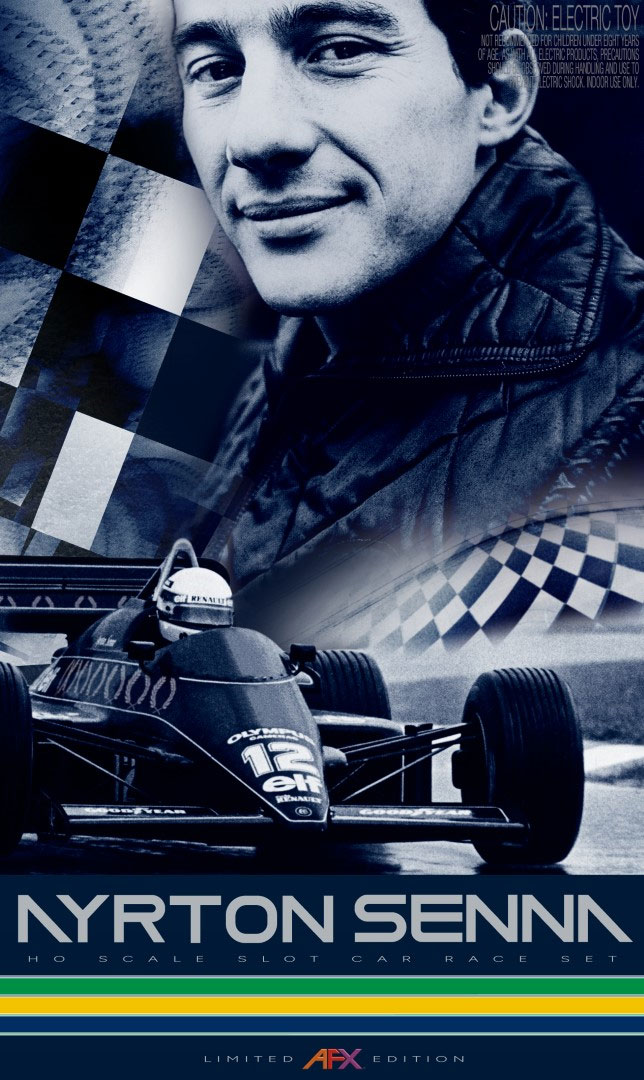 AFX Ayrton Senna Limited Edition Mega G+ HO Slot Car Race Set