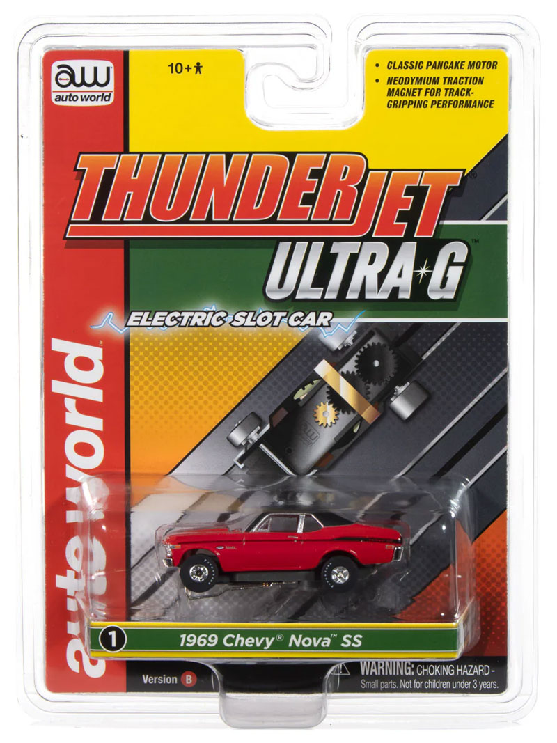 Auto World 1969 Chevy Nova (Red) Thunderjet HO Slot Car