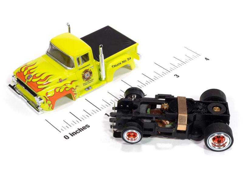 Auto World 1956 Ford F100 Volunteer Fire Dept (Green w/ Orange