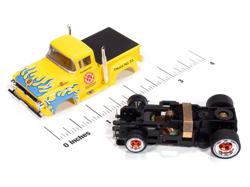 Auto World 1956 Ford F100 Volunteer Fire Dept (Yellow w/ Blue
