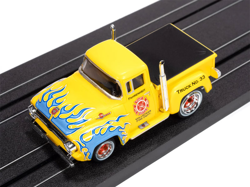 Auto World 1956 Ford F100 Volunteer Fire Dept (Yellow w/ Blue