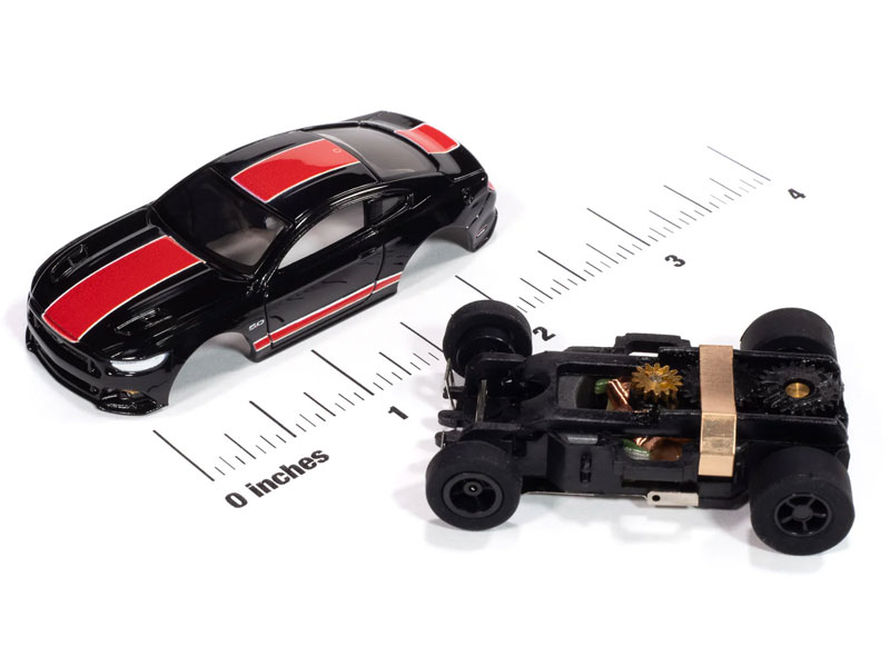Auto World 2015 Ford Mustang GT (Black & Red) X-Traction HO Slot Car