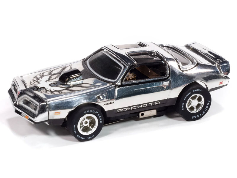 Auto World 1978 Pontiac Firebird T/A (Chrome, Black & White) X-Traction HO Slot Car