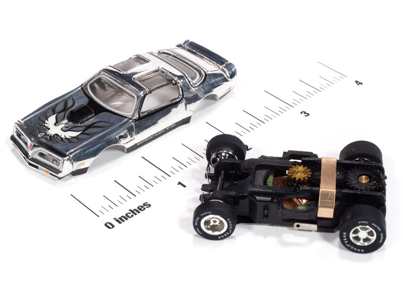 Auto World 1978 Pontiac Firebird T/A (Chrome, Black & White) X-Traction HO Slot Car