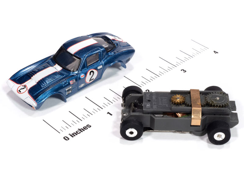 Auto World 1964 Corvette Grand Sport (Blue & White) Thunderjet HO Slot Car