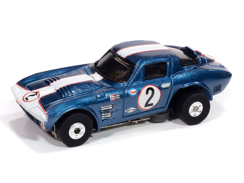 Auto World 1964 Corvette Grand Sport (Blue & White) Thunderjet HO Slot Car