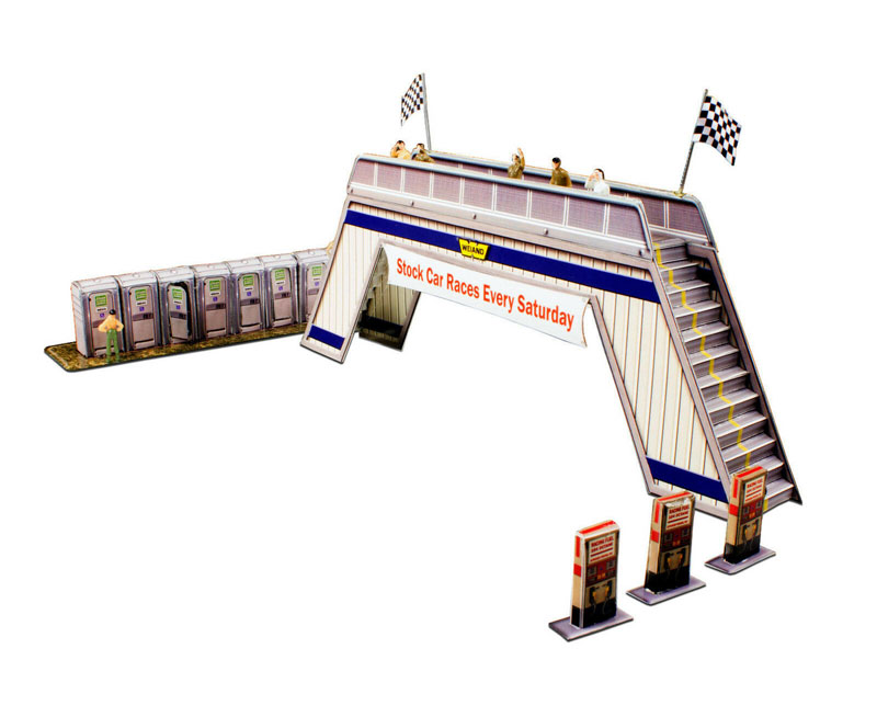 Innovative Hobby 1/64 scale "Pedestrian Bridge" Photo Real Fits AFX, Aurora, Autoworld Race Tracks Building Kit