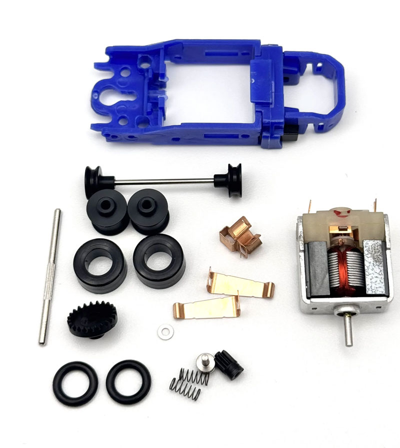 Viper Scale Racing (BLUE Colored Chassis) Viper Builders Kit Super 7 “HB” HO Slot Car Chassis