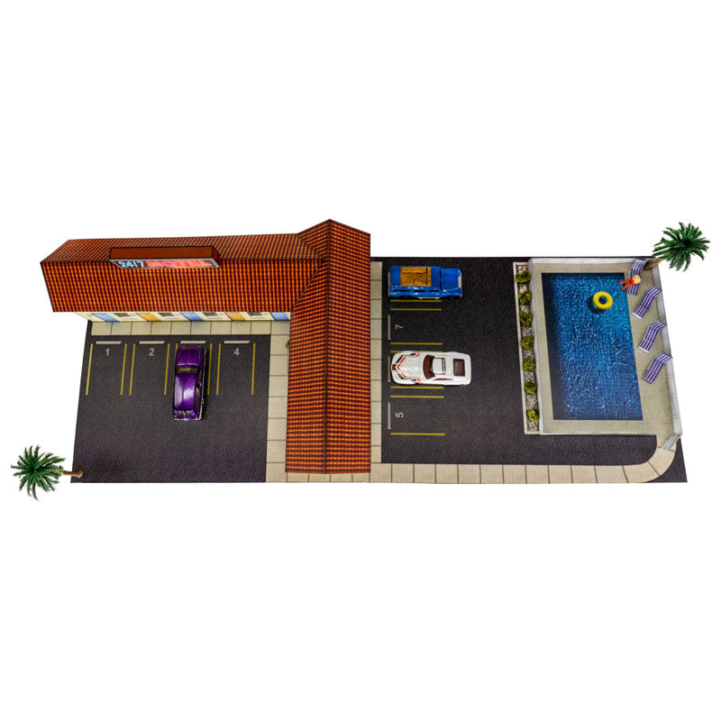 Innovative Hobby "24/7 Motel" Photo Real Scale Building Kit: 1/64 Scale