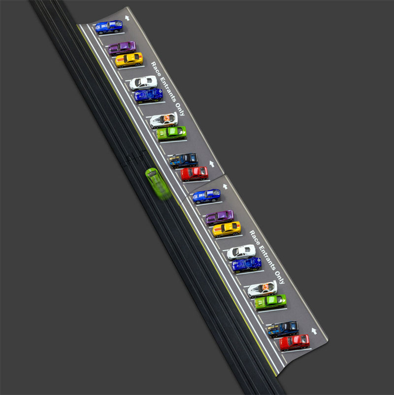 Innovative Hobby Trackside Parking Lot and Staging Area (Angled White Lines): 1/64 Scale