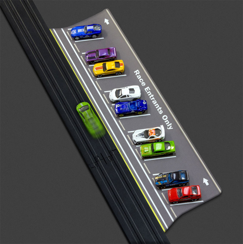 Innovative Hobby Trackside Parking Lot and Staging Area (Angled White Lines): 1/64 Scale