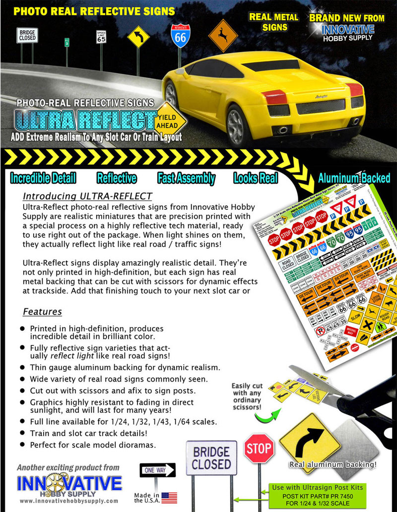 Innovative Hobby "Ultra Reflect" Photo Real Reflective Signs: 1/64 Scale