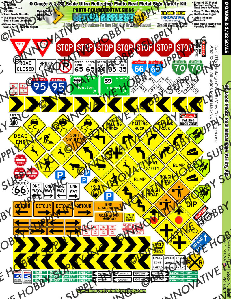 Innovative Hobby "Ultra Reflect" Photo Real Reflective Signs: 1/32 Scale