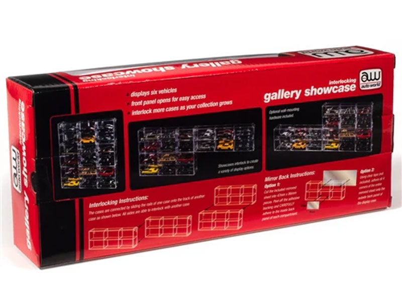 Auto World Six Car 1/64 Scale Interlocking Display Case