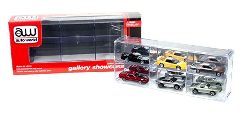 Auto World Six Car 1/64 Scale Interlocking Display Case