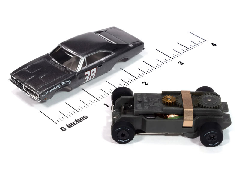 Auto World 1969 Dodge Charger (Charcoal) Thunderjet HO Slot Car