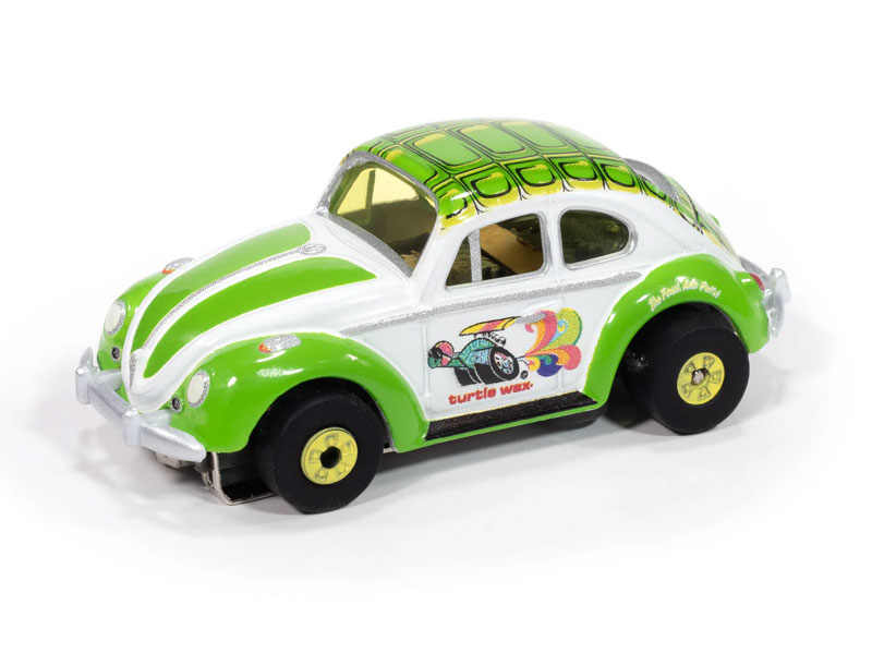 Auto World 68 カスタム Volkswagen仕様☆HOスロットカー Auto World 1966 Volkswagen Beetle Turtle Wax (White & Green