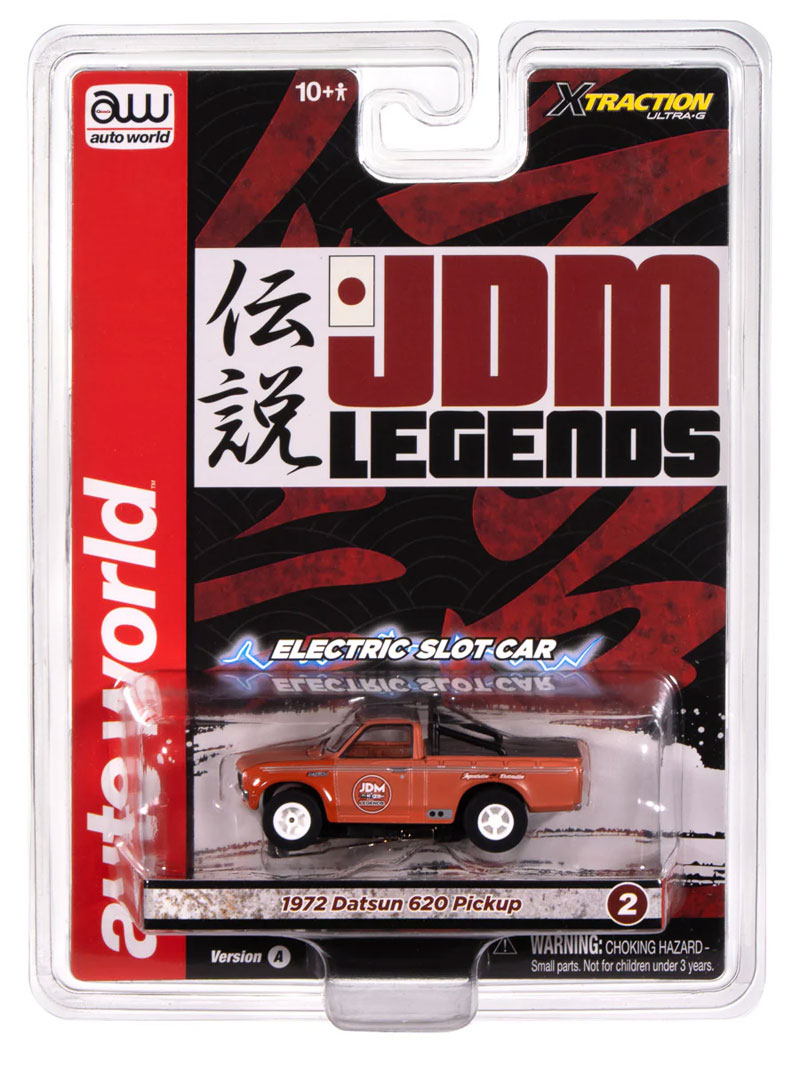 Auto World 1972 Datsun 620 Pickup Truck JDM Legends (Rusty Red) X-Traction HO Slot Car