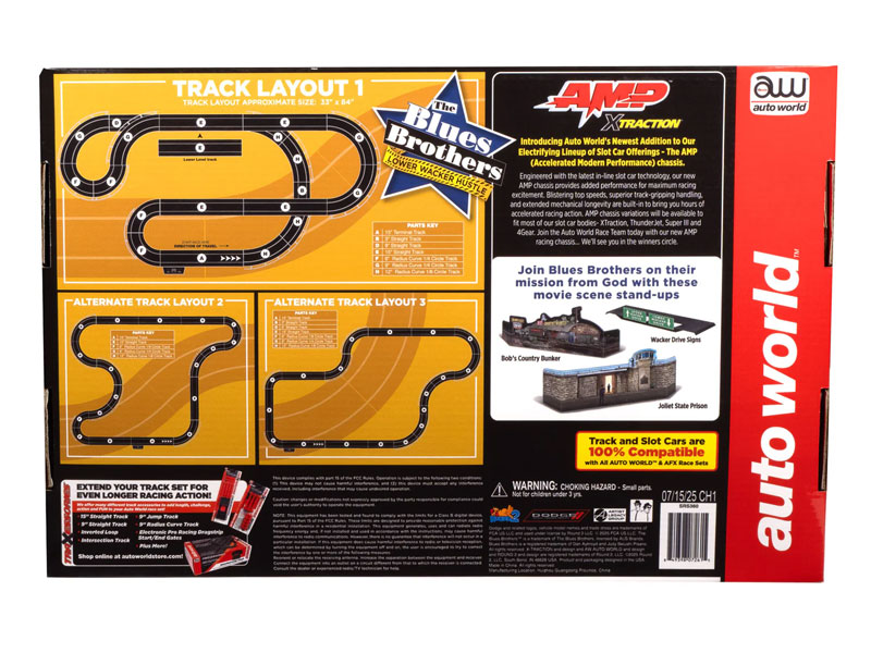 Auto World Blues Brothers Lower Wacker Hustle 18' HO Slot Car Track Set