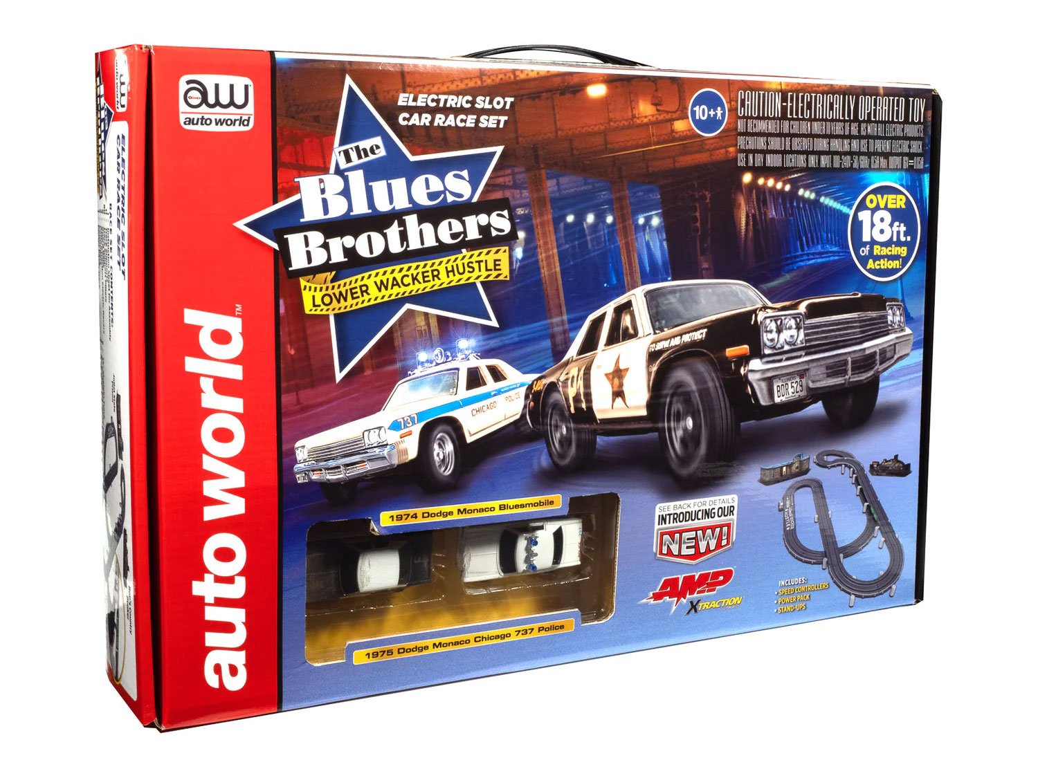 Auto World Blues Brothers Lower Wacker Hustle 18' HO Slot Car Track Set