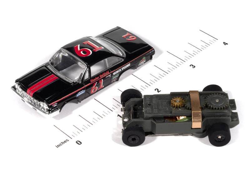 Auto World 1962 Chevrolet Bel Air (Black & Red) Thunderjet HO Slot Car