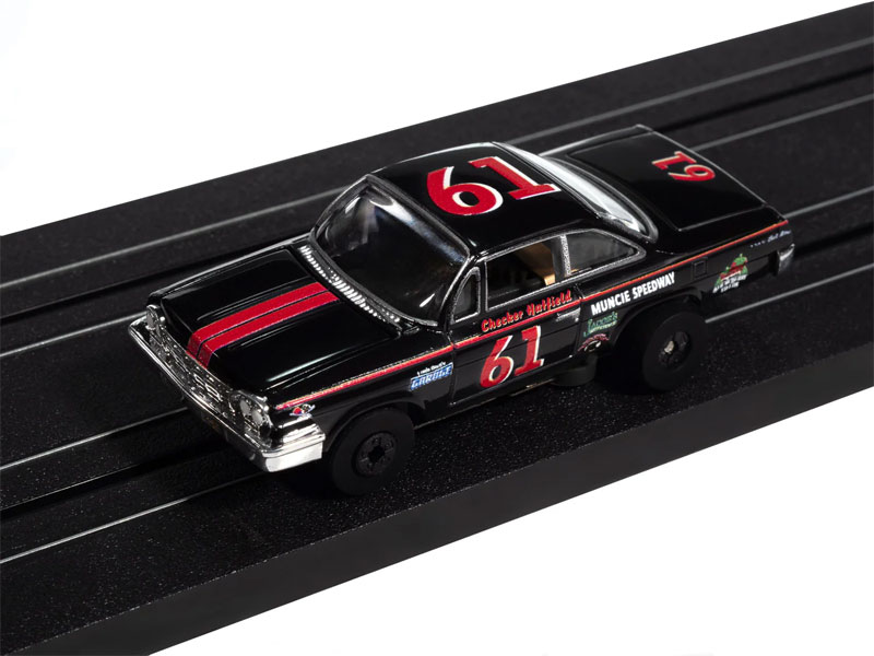 Auto World 1962 Chevrolet Bel Air (Black & Red) Thunderjet HO Slot Car