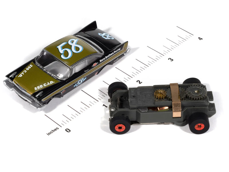Auto World 1958 Plymouth Fury (Flat Black & Gold) Thunderjet HO