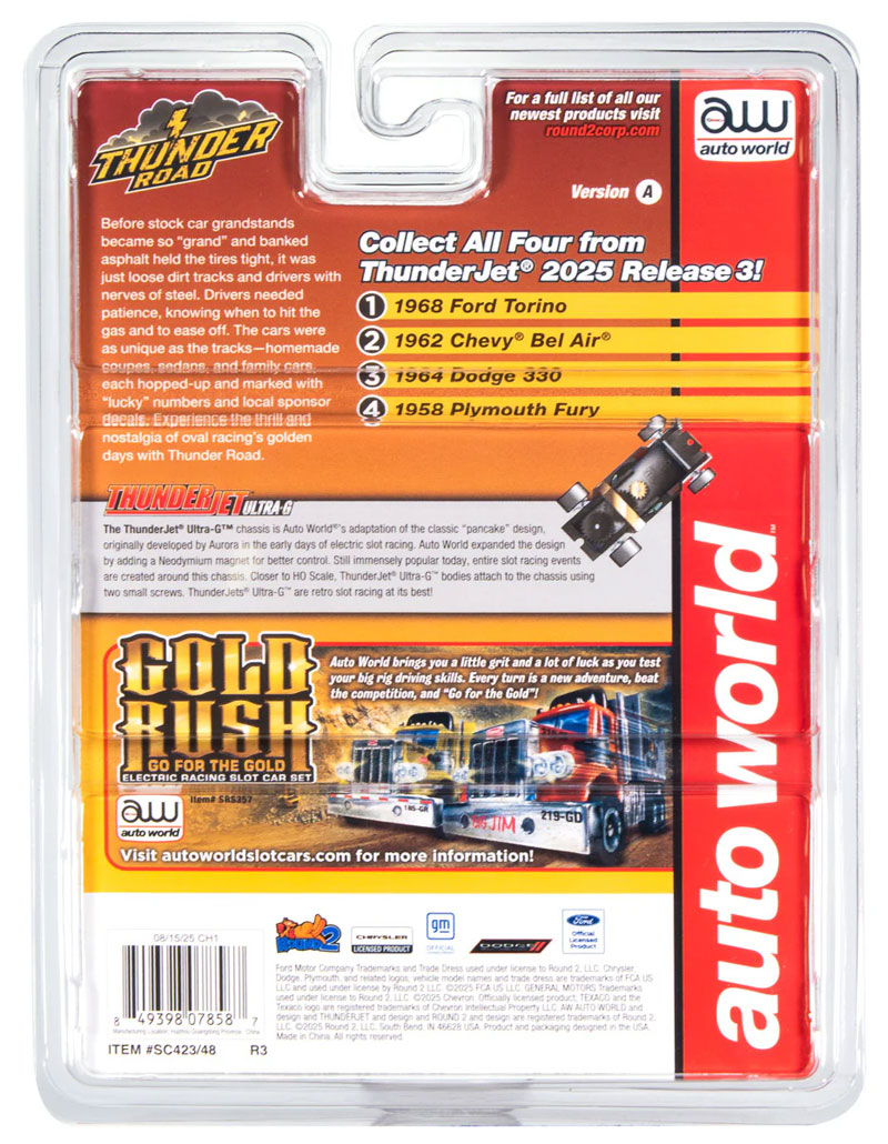 Auto World 1958 Plymouth Fury (Metallic Blue & Silver) Thunderjet