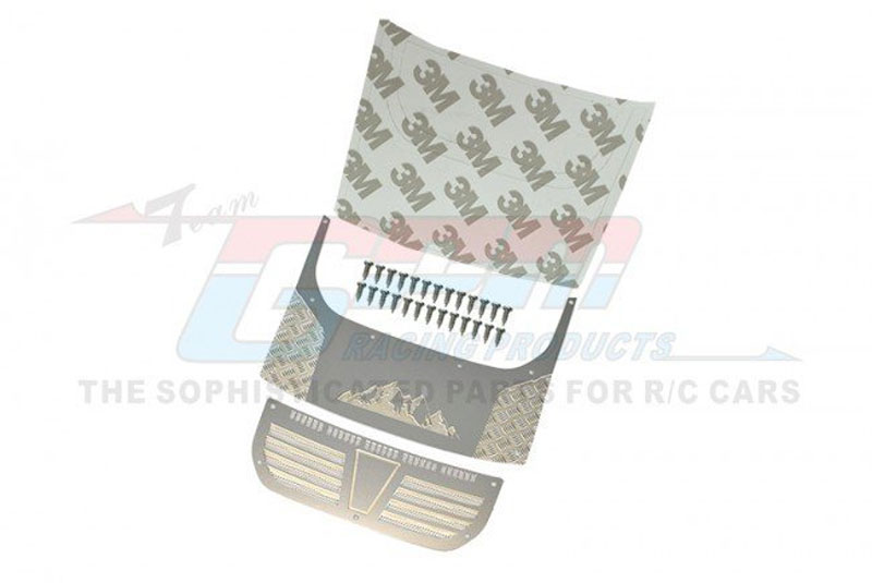 GPM TRX-4m Ford Bronco Silver Middle Trim Panel Plate of Engine Cover