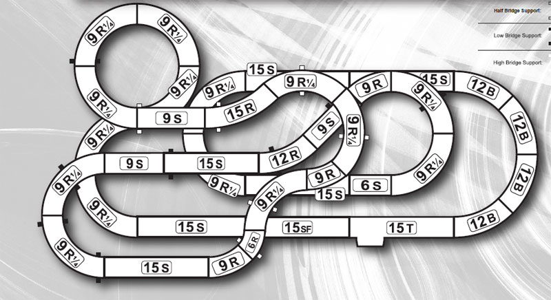 AFX Goliath Raceway 65-Foot Mega G+ HO Slot Car Track Set w/Tri