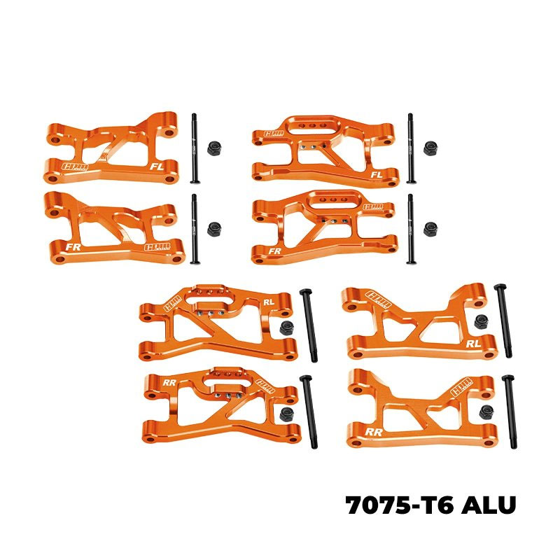GPM 7075-T6 CNC (Orange) Aluminum Suspension Arms Set
