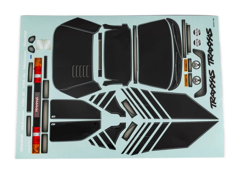 Traxxas Mini Rally VXL Ford RS200 Black Decal Sheet