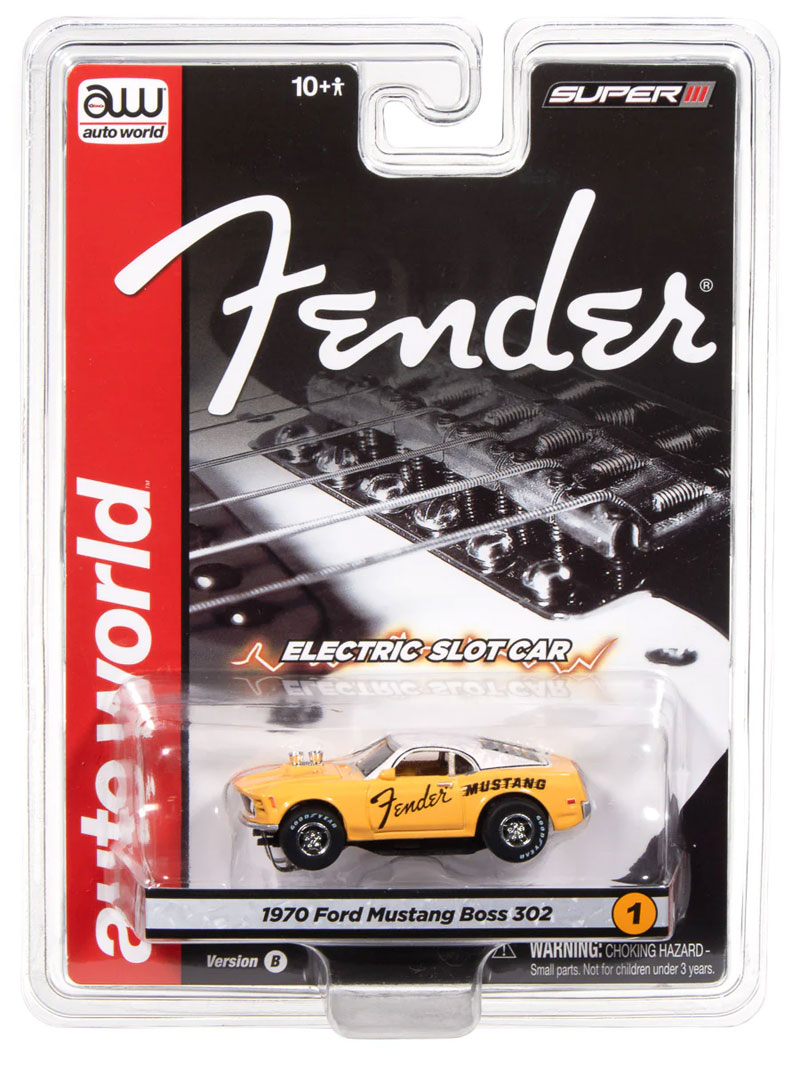 Auto World 1970 Ford Mustang Boss 302 Fender (Yellow) Super III HO Slot Car