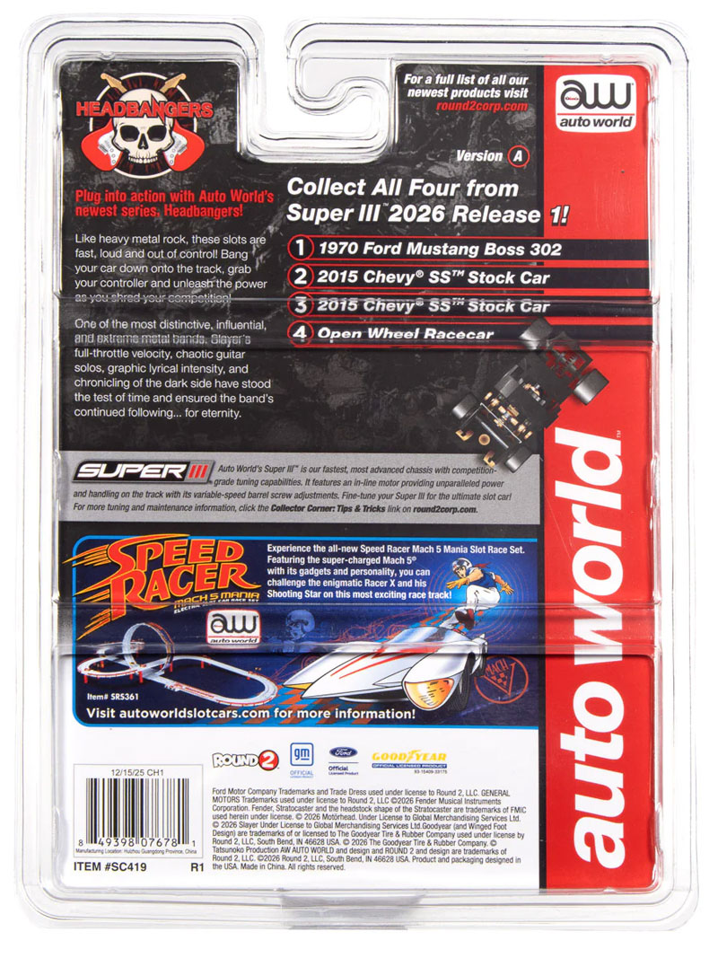 Auto World 2015 Chevy SS Stock Car Slayer (Red) Super III HO Slot Car