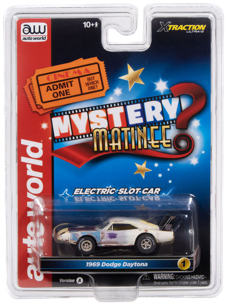 Auto World 1969 Dodge Daytona Mystery Matinee (Yellow & Blue) X-Traction HO Slot Car