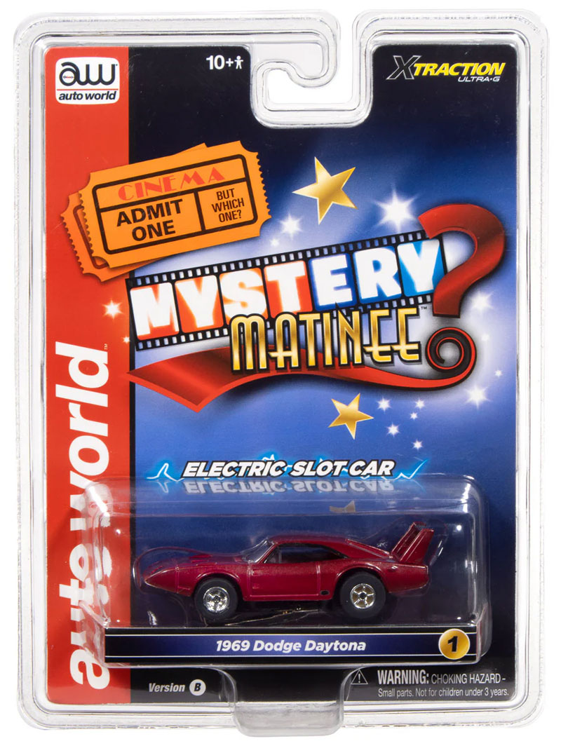 Auto World 1969 Dodge Daytona Mystery Matinee (Red) X-Traction HO Slot Car