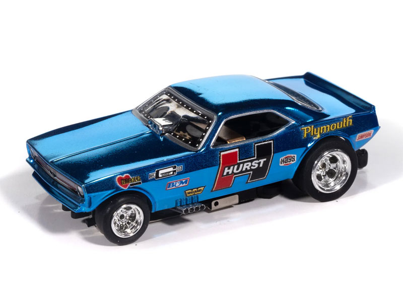 Auto World 1970 Plymouth Barracuda Drag Hurst Shifters (Blue