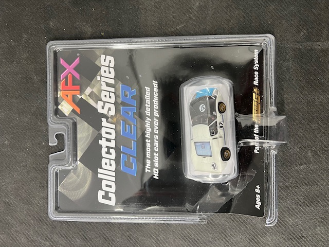 AFX Ford GT40 MKII 1966 Daytona #97 White/Black/Blue Mega G+ HO Slot Car - DMG Package