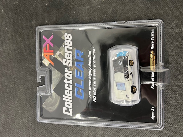 AFX Ford GT40 MKII 1966 Daytona #97 White/Black/Blue Mega G+ HO Slot Car - DMGED Package