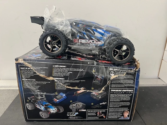 Traxxas 1/16 E-Revo VXL Brushless 4WD RTR RC Monster Truck w/TSM, ID Battery & USB-C Charger - DMG Box