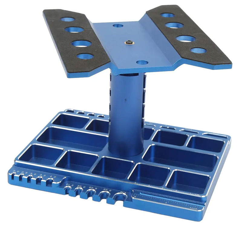 Integy Blue Universal 360 Car Stand Workstation for 1/10 & 1/8 Size (160x130x170mm)
