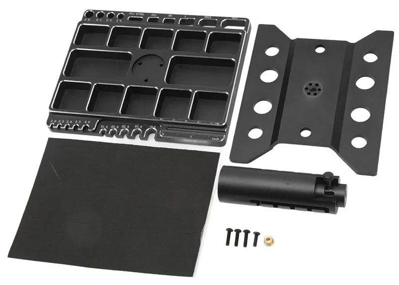 Integy Black Universal 360 Car Stand Workstation for 1/10 & 1/8 Size (160x130x170mm)