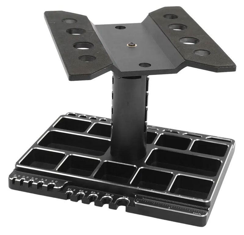 Integy Black Universal 360 Car Stand Workstation for 1/10 & 1/8 Size (160x130x170mm)