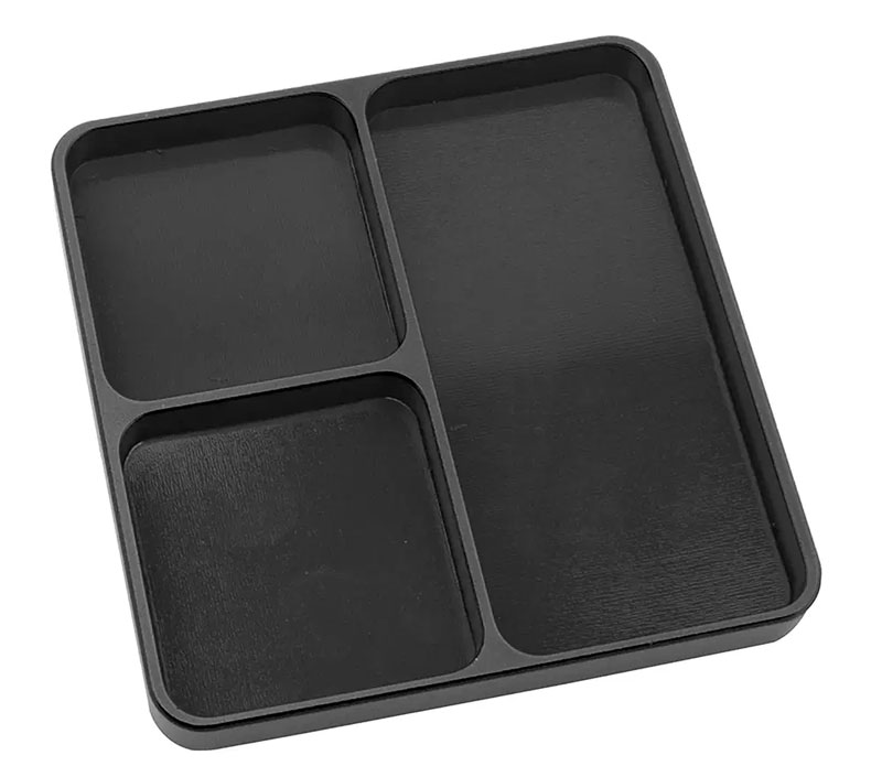 Integy Black Magnetic Hardware Storage Tray Organizer Workstation (99x98x11mm)
