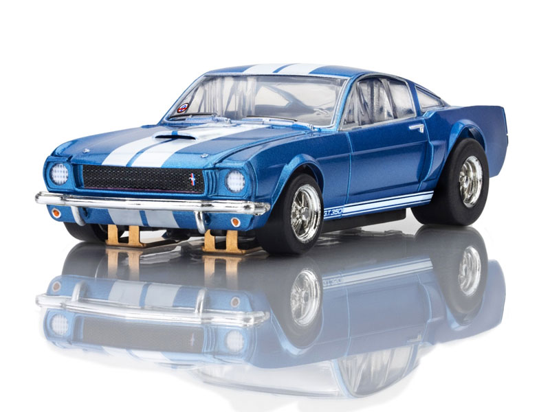 AFX 1966 Shelby Mustang GT350 Blue/White Stripes Mega G+ HO Slot Car