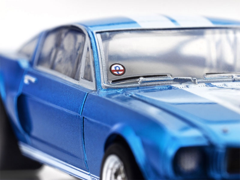 AFX 1966 Shelby Mustang GT350 Blue/White Stripes Mega G+ HO Slot Car