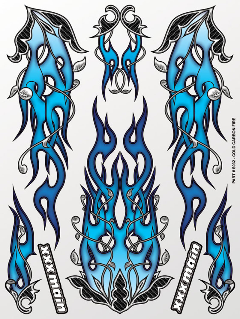XXX Main Racing Cold Carbon Fire Body Sticker Sheet
