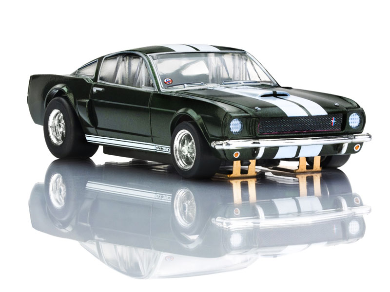 AFX 1966 Shelby Mustang GT350 Ivy Green with White Stripes Mega G+ HO Slot Car
