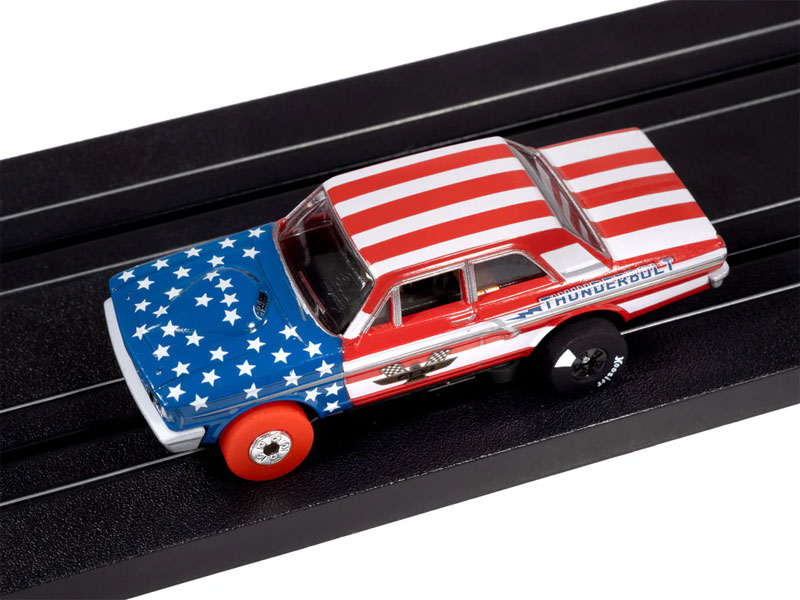 Auto World 1964 Ford Thunderbolt (White, Red & Blue) Thunderjet HO Slot Car